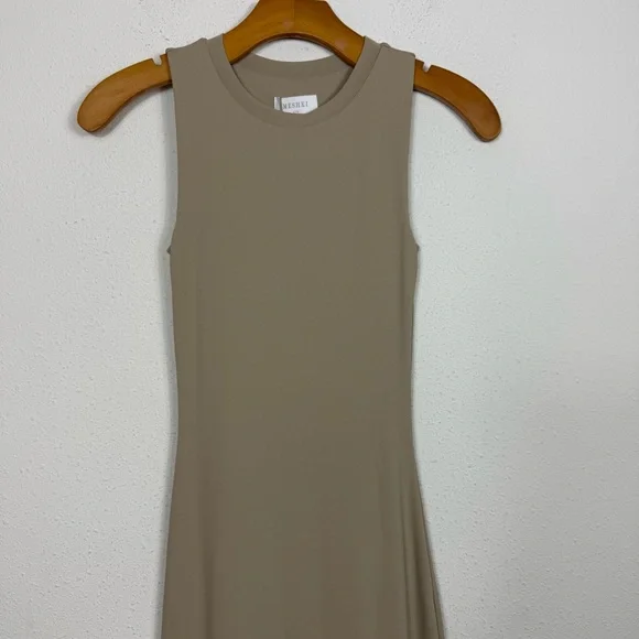 MESHKI Jill Sleeveless Tank Midi Dress Taupe XXS NWT - Picture 4 of 8